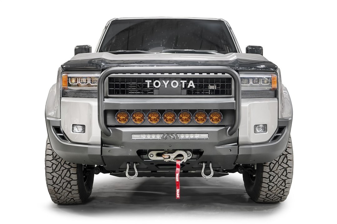 Fab Fours Winch Mount, Hidden Winch, Fits Warn Zeon 10,000 Pound Winch, Fixed Front Bumper Mount, Powder Coated, Matte Black, Steel – TL24-N6752-1