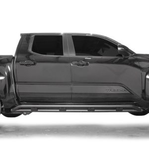 Fab Fours Rocker Panel Guard, Rock Slider, Tubular, Powder Coated, Matte Black, Steel, Works with Toyota Safety Sense Technology – TT24-G6350-1