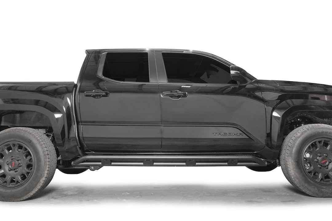 Fab Fours Rocker Panel Guard, Rock Slider, Tubular, Powder Coated, Matte Black, Steel, Works with Toyota Safety Sense Technology – TT24-G6350-1