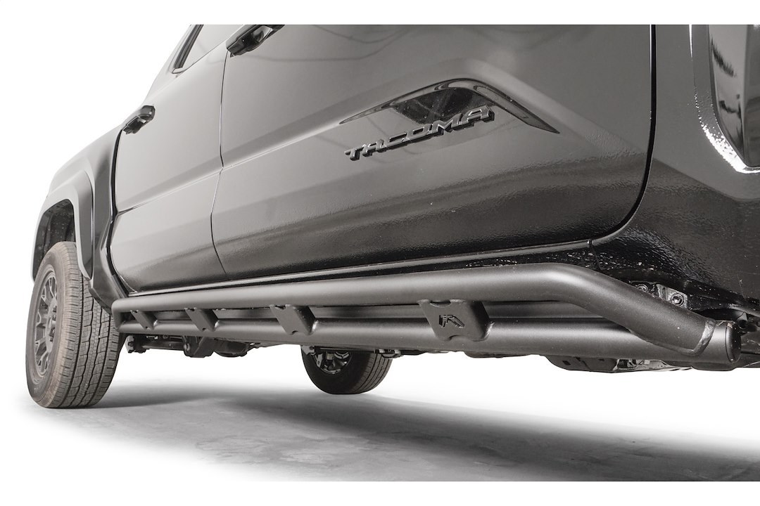 Fab Fours Rocker Panel Guard, Rock Slider, Tubular, Powder Coated, Matte Black, Steel, Works with Toyota Safety Sense Technology – TT24-G6350-1