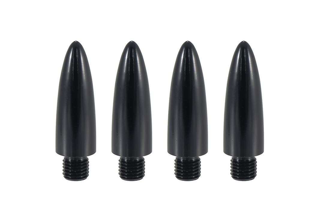 Fleming Sale Lug Nut Cover, True Spike, Anodized, Black, Billet Aluminum, 5-1/2 Inch Length, Bullet Style, Set of 4 – LP-FQDFIT-FV