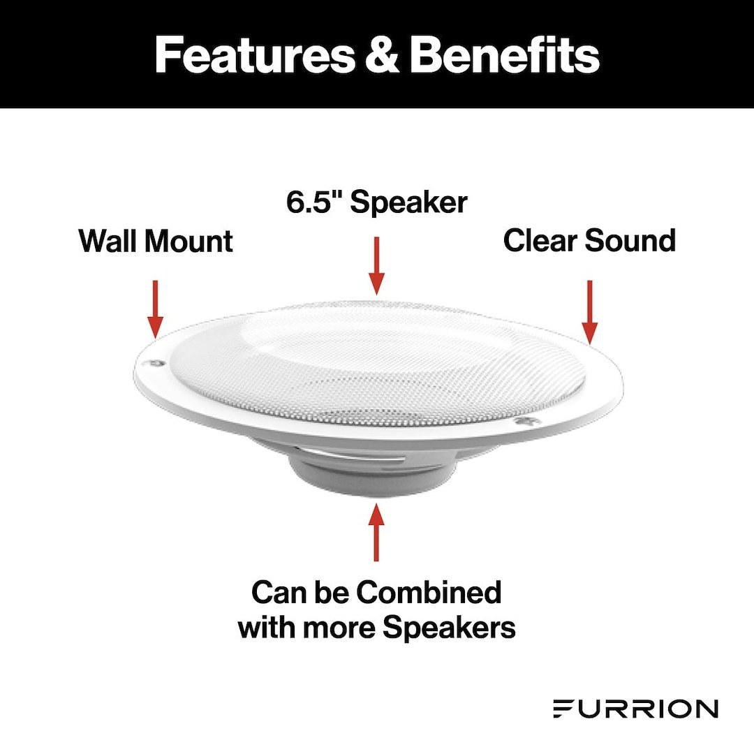 Furrion Speaker, 6-1/2 Inch Diameter Woofer, 15 Watt Rms/ 30 Watt Maximum, 4 Ohm Impedance, 60 Hz Through 20 Khz Frequency Response – FS65W