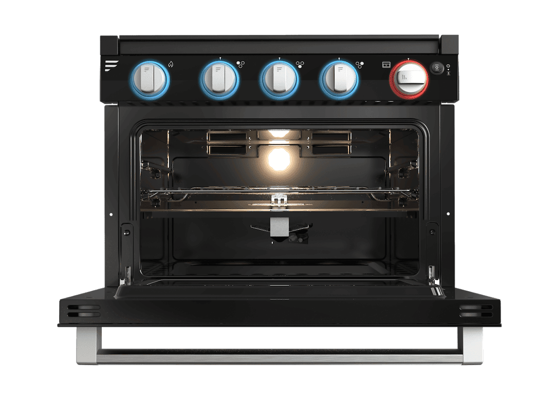 Furrion Stove, Range, Stainless Steel with Stainless Steel Handle/ Black Glass Door – F1S17L02A-SS