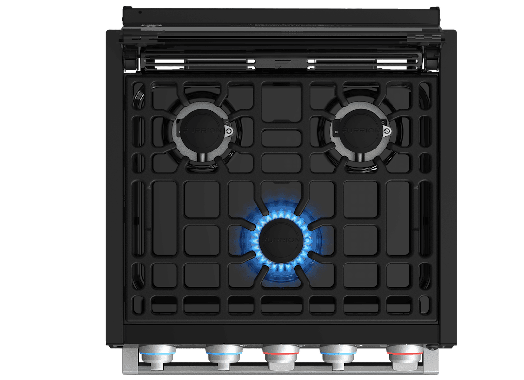 Furrion Stove, Range, Stainless Steel with Stainless Steel Handle/ Black Glass Door – F1S17L02A-SS