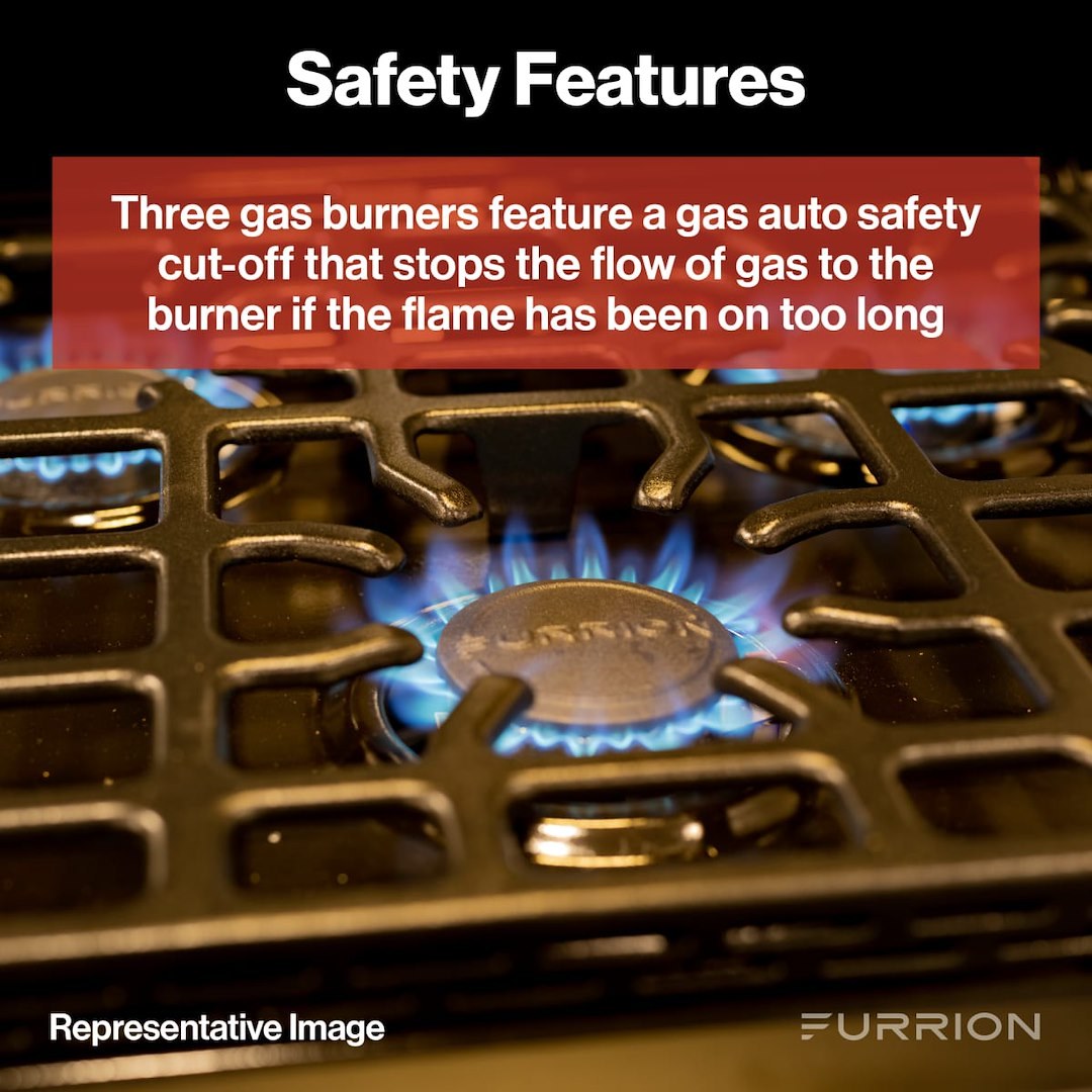 Furrion Stove, Range, Black with Black Handle/ Black Glass Door, 21-11/16 Inch Height X 21-1/2 Inch Width X 22 Inch Depth – F1S21L03A-BL