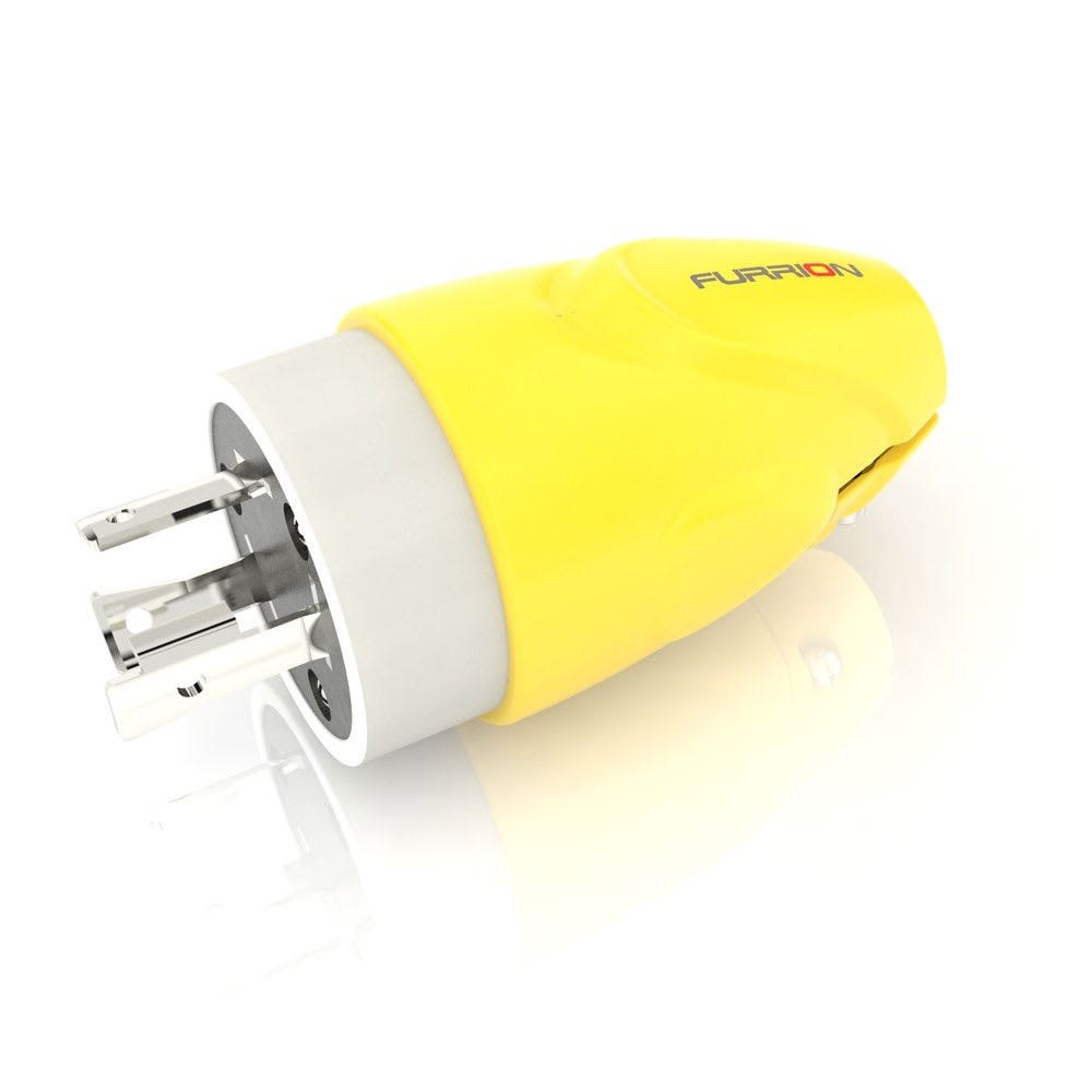 Furrion Power Cord Plug End, Universal to All Other Brands, 30 Amp, 3 Prong Male Ends, Yellow – F30MLP-SY