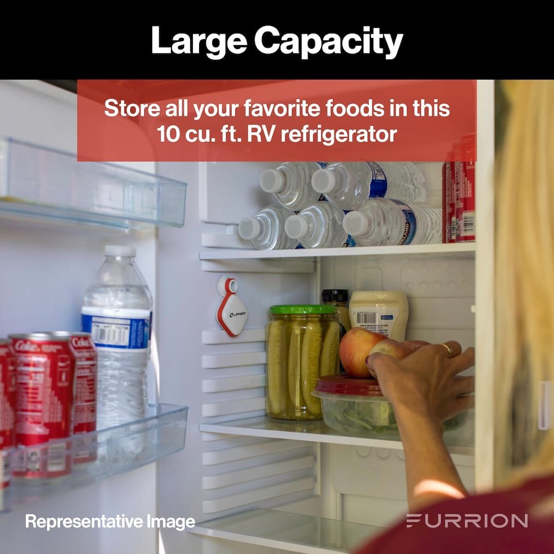Furrion Refrigerator, Arctic™, Dual Compartment Refridgerator with Freezer, Permanent Bolt-IN – FCR10DCGTA-BL