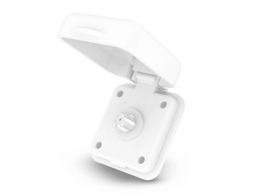 Furrion TV Cable Entry Plate, Single Cable, With Miniature Connector, Wall Mount, White – FTVINB-PS-OEM