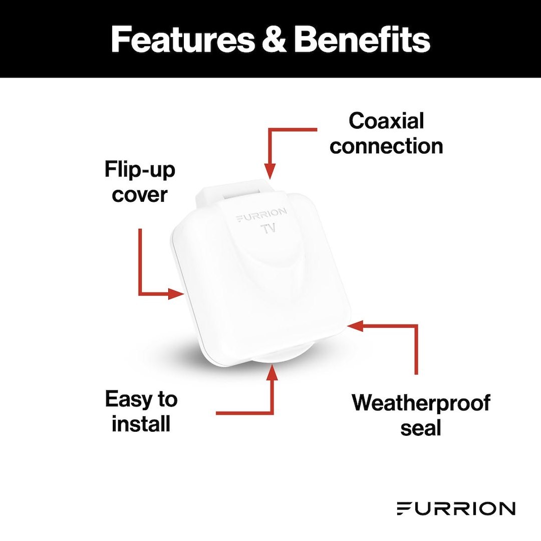 Furrion TV Cable Entry Plate, Single Cable, With Miniature Connector, Wall Mount, White – FTVINB-PS-OEM