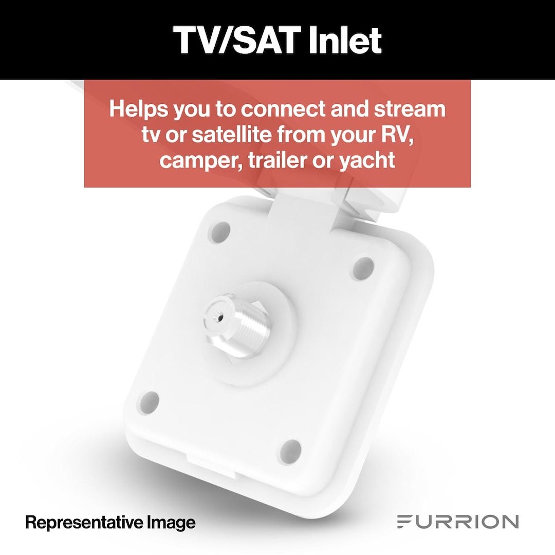 Furrion TV Cable Entry Plate, Single Cable, With Miniature Connector, Wall Mount, White – FTVINB-PS-OEM