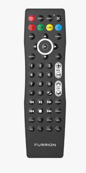 Furrion TV Remote Control, Aurora™, For Furrion Aurora™ 4K LED Outdoor Tvs, Without Batteries – C-FDUFXXCBR-001