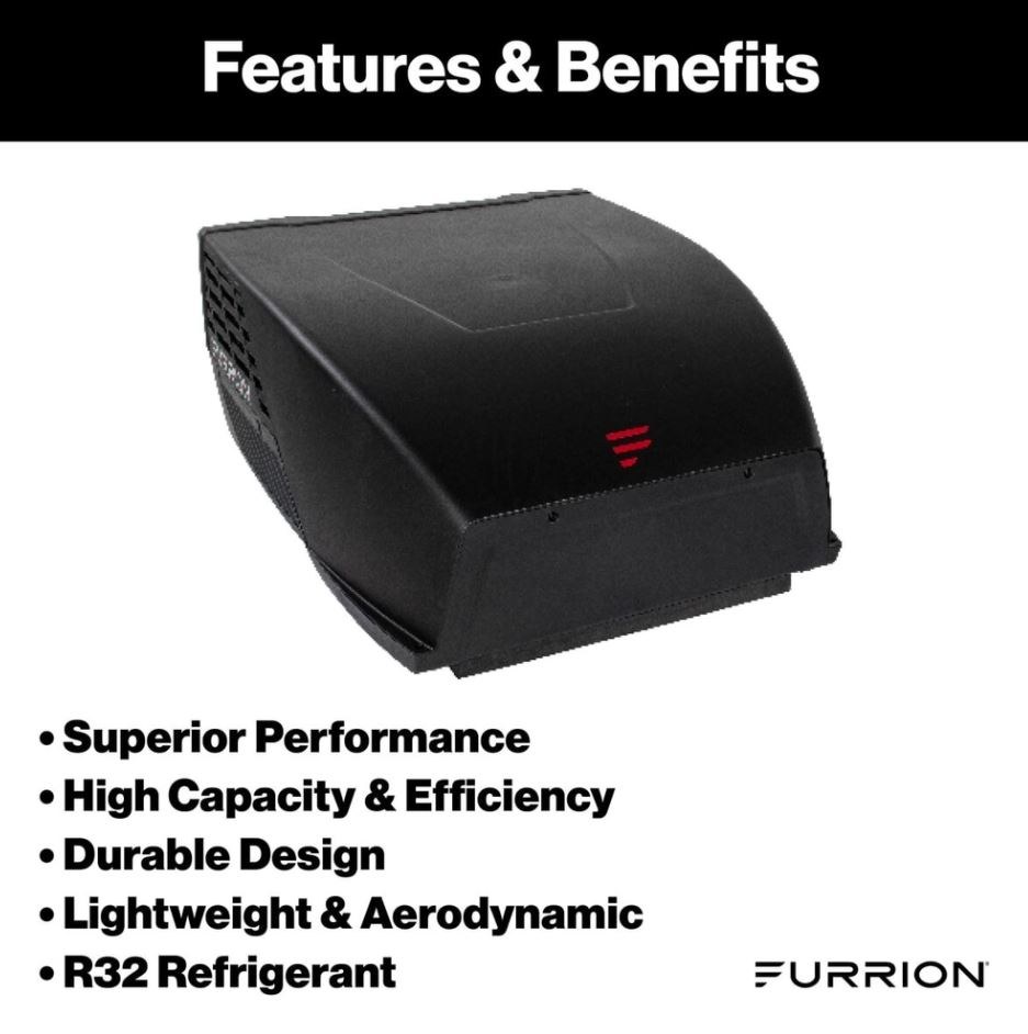 Furrion Air Conditioner, Furrion Chill ™ He, Fits 14 Inch X 14 Inch Vent Openings, 15000 Btu High Efficiency, Ducted or Non-Ducted – FACR15HESA-BL