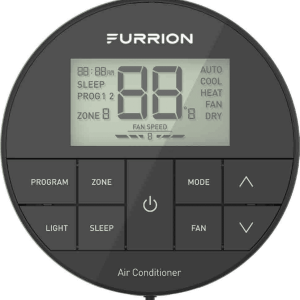 Furrion Wall Thermostat, Furrion Chill ™ He, Use with Furrion Chill ™ He Air Conditioners, Multi Zone, Heat/ Cool, Programmable – FACW12ESZA-BL