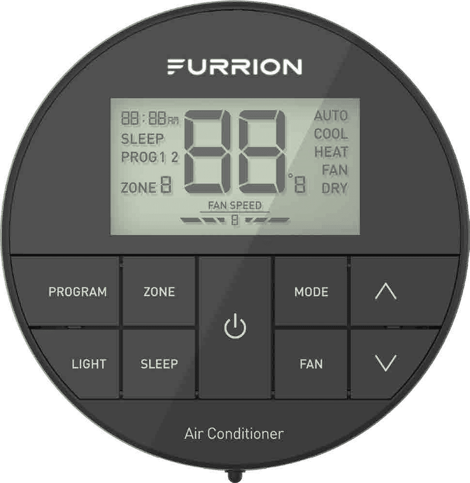 Furrion Wall Thermostat, Furrion Chill ™ He, Use with Furrion Chill ™ He Air Conditioners, Multi Zone, Heat/ Cool, Programmable – FACW12ESZA-BL