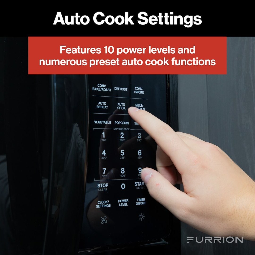 Furrion Microwave Oven, 1.5 Cubic Foot Capacity, 900 Watts Cooking Power/ 1500 Watts Input Power – FMCM15A-BL