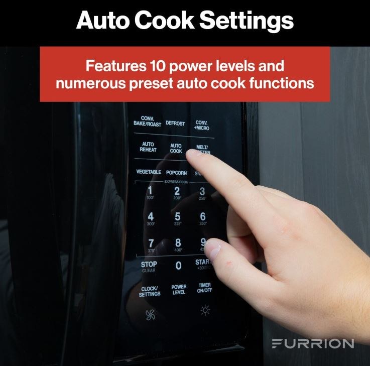 Furrion Microwave Oven, 1.5 Cubic Foot Capacity, 900 Watts Cooking Power/ 1500 Watts Input Power – FMCM15A-SS