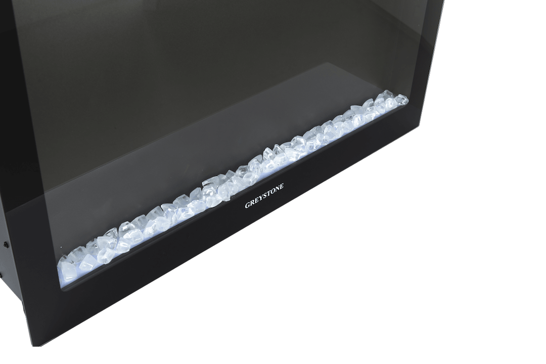 Furrion Fireplace Insert, Greystone ®, Electric Fireplace with Crystals, 26.38 Inch Width Glass Viewing Area, Plug-IN Mount, 120 Volt – F2653BCFW