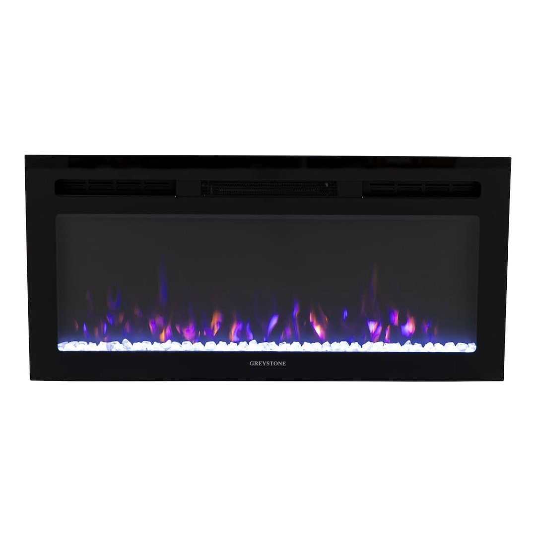 Furrion Fireplace Insert, Greystone ®, Electric Fireplace with Crystal, 36 Inch Length Viewing Area, Plug-IN Mount, Non-Vented, 120 Volt – F36-18A
