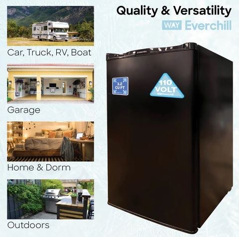 Furrion Refrigerator, Everchill, Single Compartment Refrigerator, Permanent Bolt-IN, Left Hand Swing, 3.2 Cubic Foot, 110 Volt – BC-90LHH