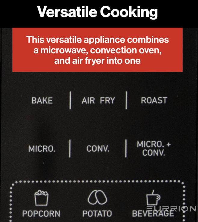 Furrion Microwave Oven, 1.1 Cubic Foot Capacity, 1000 Watt Output Power, 21-1/4 Inch Width X 15.2 Inch Height X 15.9 Inch Depth – 2023056310