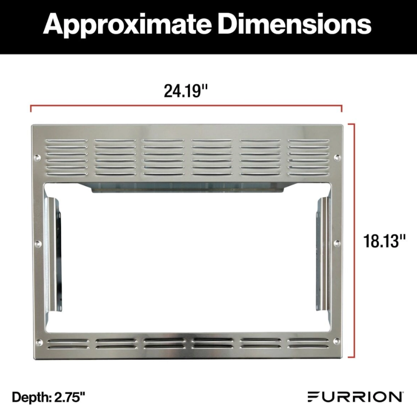 Furrion Microwave Oven Trim Kit, Use with Furrion Microwave FMAM11AA-SS, 24.19 Inch Length X 18.13 Inch Height X 2.75 Inch Width – 2024001708