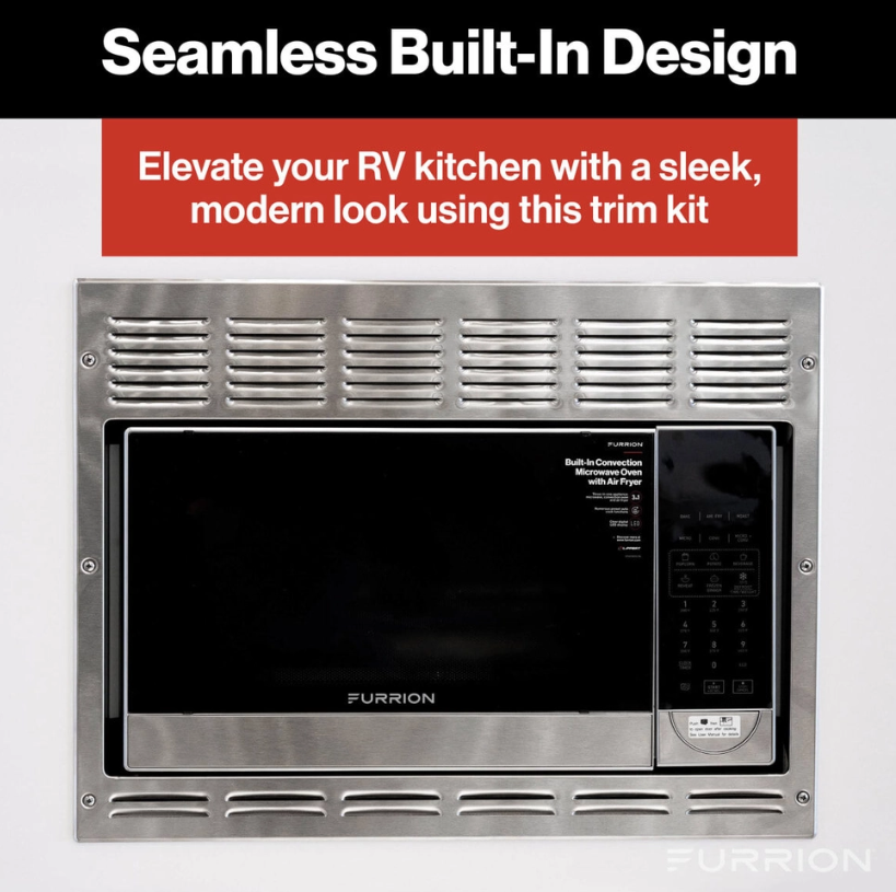 Furrion Microwave Oven Trim Kit, Use with Furrion Microwave FMAM11AA-SS, 24.19 Inch Length X 18.13 Inch Height X 2.75 Inch Width – 2024001708