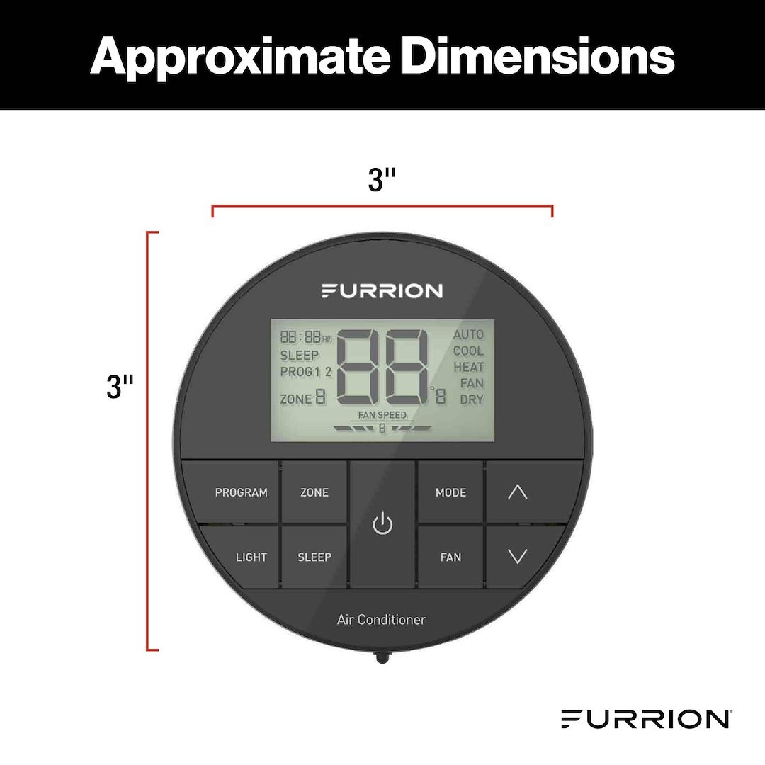 Furrion Wall Thermostat, Furrion Chill ™ He, Use with Furrion Chill ™ He R32 Air Conditioners, Multi Zone, Heat/ Cool – FACW12ESZA2-BL-AM