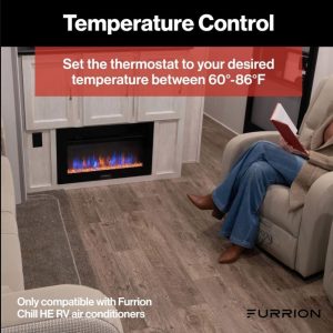 Furrion Wall Thermostat, Furrion Chill ™, Use with Furrion Chill ™ R32 Air Conditioners, Single Zone, Heat/ Cool, Programmable – FACW10ESSA2-BL-AM
