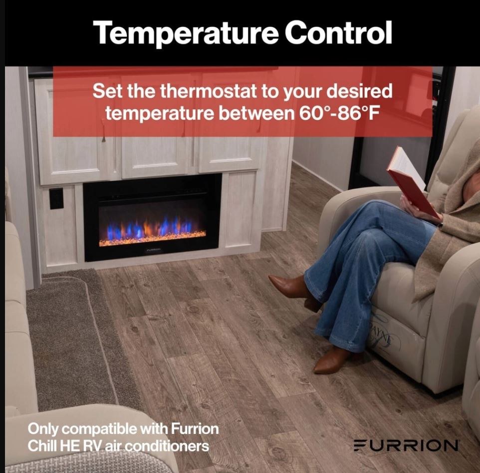 Furrion Wall Thermostat, Furrion Chill ™, Use with Furrion Chill ™ R32 Air Conditioners, Single Zone, Heat/ Cool, Programmable – FACW10ESSA2-BL-AM