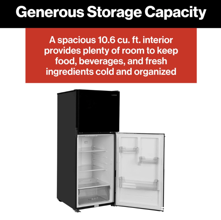 Furrion Refrigerator, Dual Compartment Refrigerator with Freezer, Permanent Bolt-IN, 10.6 Cubic Foot – 2024120714