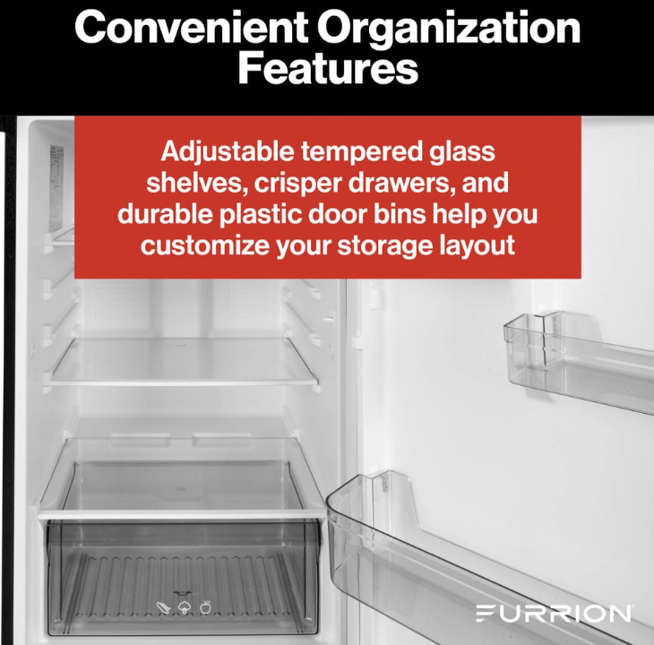 Furrion Refrigerator, Dual Compartment Refrigerator with Freezer, Permanent Bolt-IN, 10.6 Cubic Foot – 2024120714