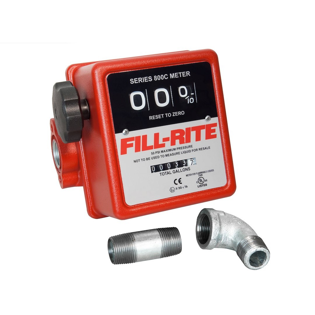 Fill Rite Flow Meter, Use with Fluids of Any Viscosity/ Rated for Gasoline/ Diesel/ Kerosene/ Mineral Spirits/ Stoddard Solvents and Heptane – 807CMK