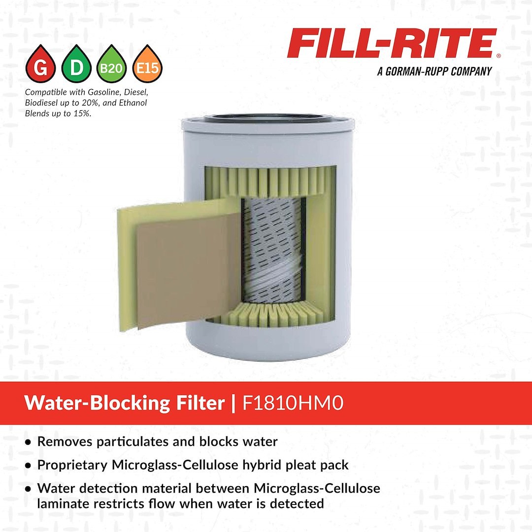 Fill Rite Liquid Transfer Tank Pump Filter, Hydrosorb®, Filter Element Insert, Spin on, Removes Water/ Particulates – F1810HM0