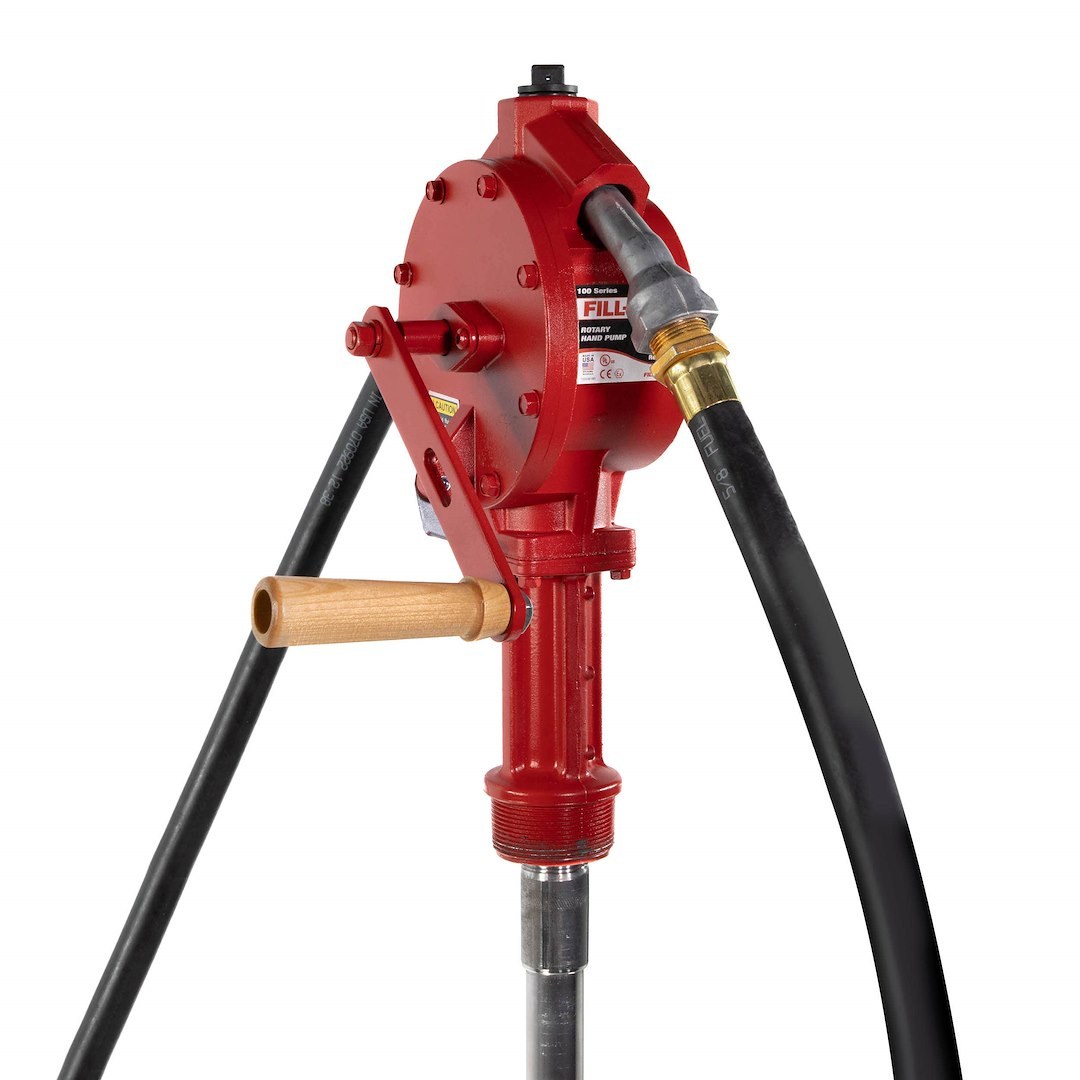 Fill Rite Dispensing Pump, Fits Drums/ Totes and Barrels, Use for Gasoline/ Diesel/ Light Oil/ Kerosene, 10 Gallons Per 100 Revolutions – FR112