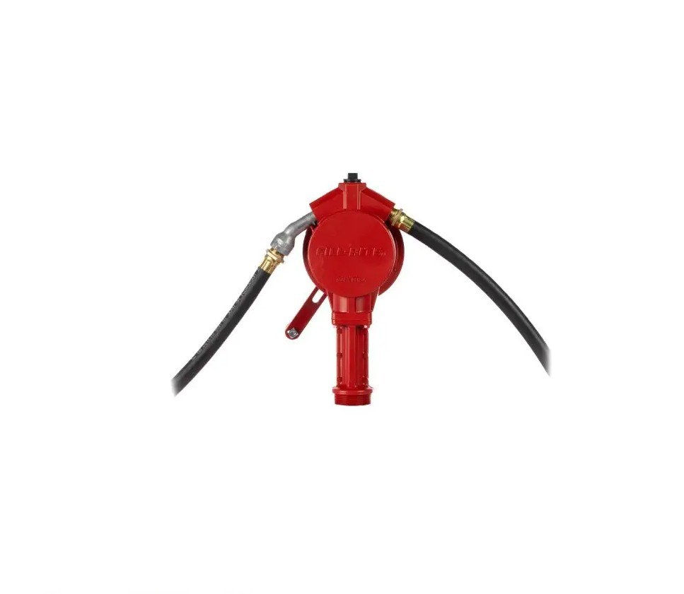 Fill Rite Dispensing Pump, Fits Drums/ Totes and Barrels, Use for Gasoline/ Diesel/ Light Oil/ Kerosene, 10 Gallons Per 100 Revolutions – FR112