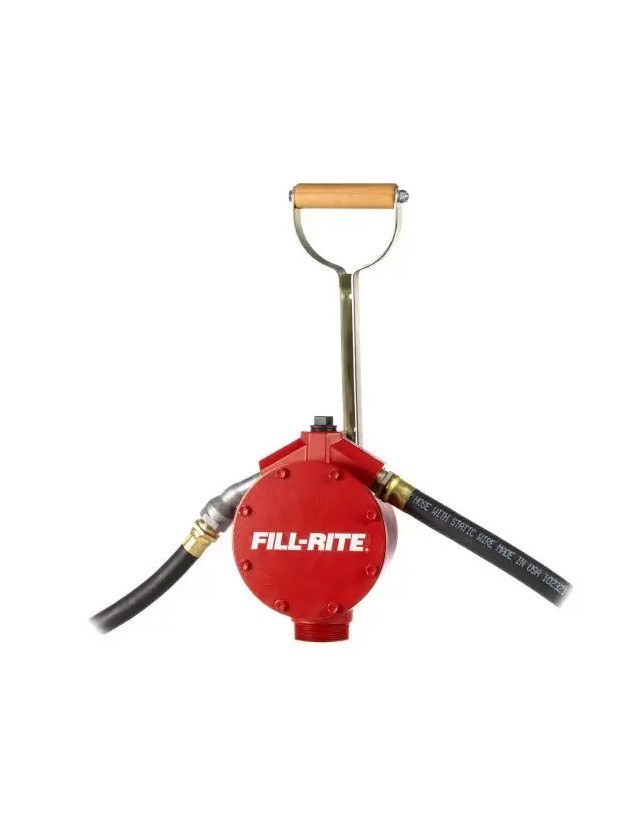 Fill Rite Dispensing Pump, Fits Drums/ Totes and Barrels, Use for Gasoline/ Diesel/ Light Oil/ Kerosene, 20 Gallons Per 100 Strokes, Aluminum – FR152