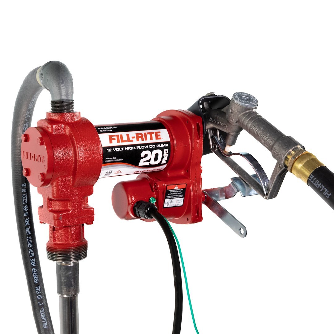 Fill Rite Liquid Transfer Tank Pump, Diesel/ Gasoline/ Kerosene/ E15/ Biodiesel Up to B20, Electric, 12 Volt DC, 20 Gallons Per Minute – FR4210H