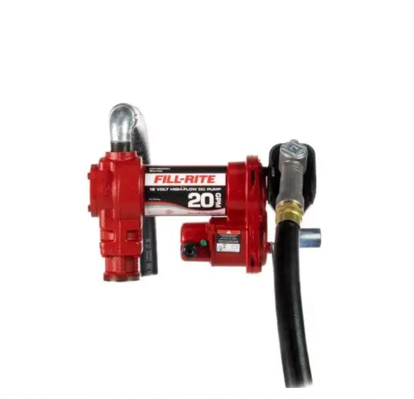 Fill Rite Liquid Transfer Tank Pump, Diesel/ Gasoline/ Kerosene/ E15/ Biodiesel Up to B20, Electric, 12 Volt DC, 20 Gallons Per Minute – FR4210H