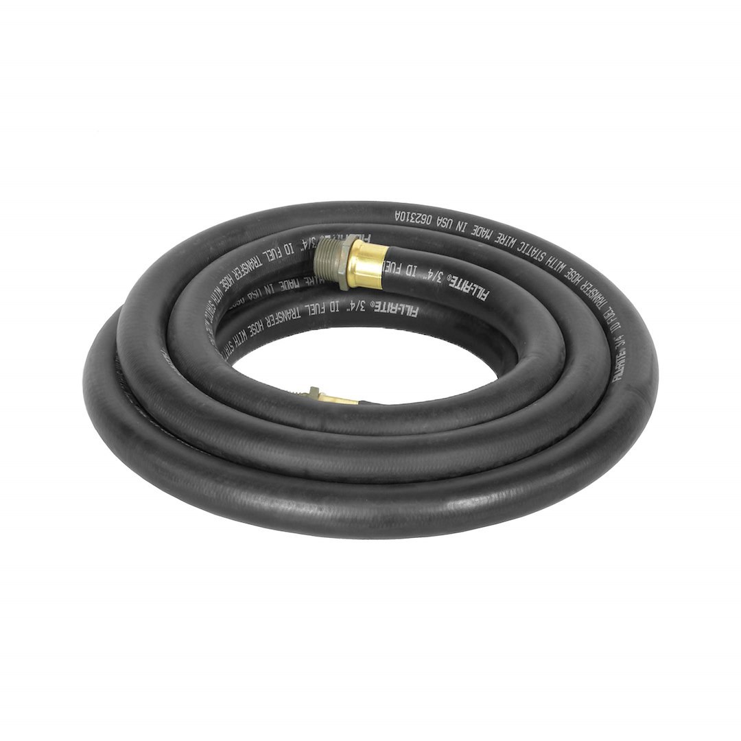 Fill Rite Liquid Transfer Tank Pump Hose, 14 Foot Length X 3/4 Inch, With Static Wire, 3/4 Inch NPT Thread, Black – FRH07514
