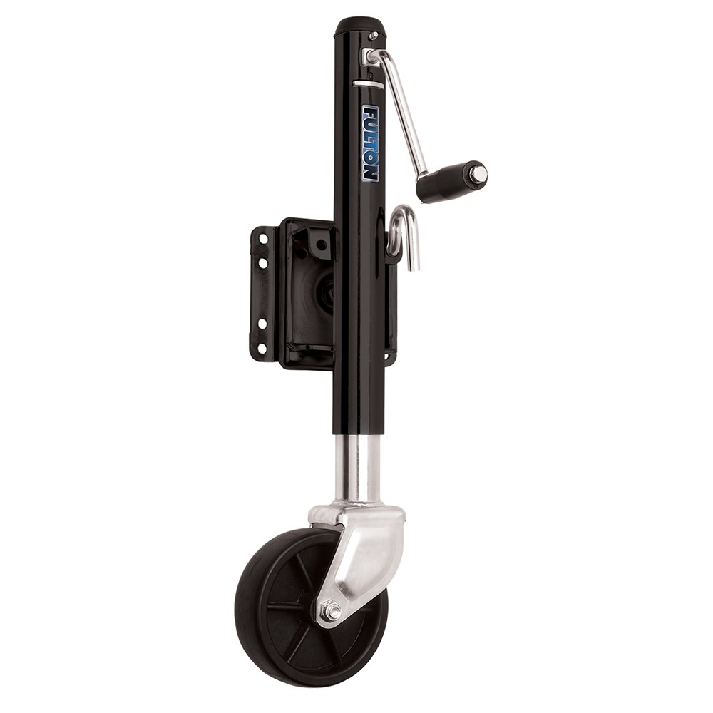 Fulton Trailer Tongue Jack, Manual Round Sidewind, Swing Away, 1200 Pound Lift Capacity, 10 Inch Travel – XP10 0126