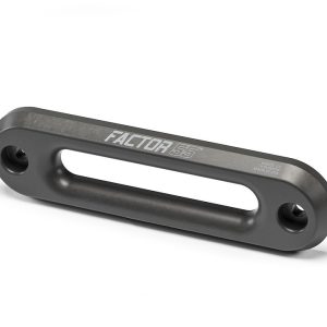 Factor 55 Winch Fairlead, Hawse Style, For Use with Synthetic Rope, Anodized, Gun Metal Gray, 1 Inch Thick Aluminum – 00016