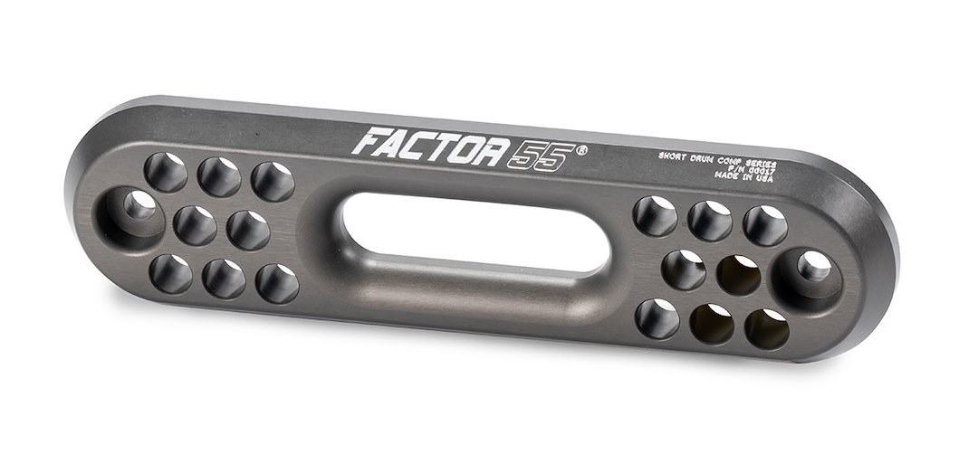 Factor 55 Winch Fairlead, For Use with Short Drum Winches Only, 1 Inch Thickness, 10 Inch Bolt Spacing, Aluminum – 00017
