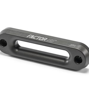 Factor 55 Winch Fairlead, Hawse Style, For Use with Synthetic Rope, Anodized, Gun Metal Gray, 1-1/2 Inch Thick Aluminum – 00019