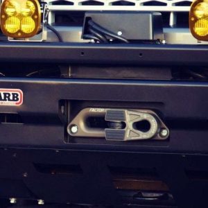 Factor 55 Winch Fairlead, Hawse Style, With Offset Opening, For Use with Synthetic Rope, Anodized, Gun Metal Gray, 1-1/2 Inch Thick Aluminum – 00026