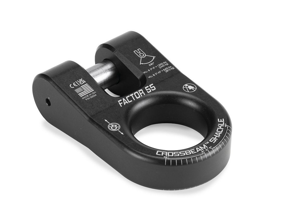 Factor 55 Winch Cable Shackle, Crossbeam, Connects Recovery Accessories to Shackle Mount, Single Pin – 00054-04