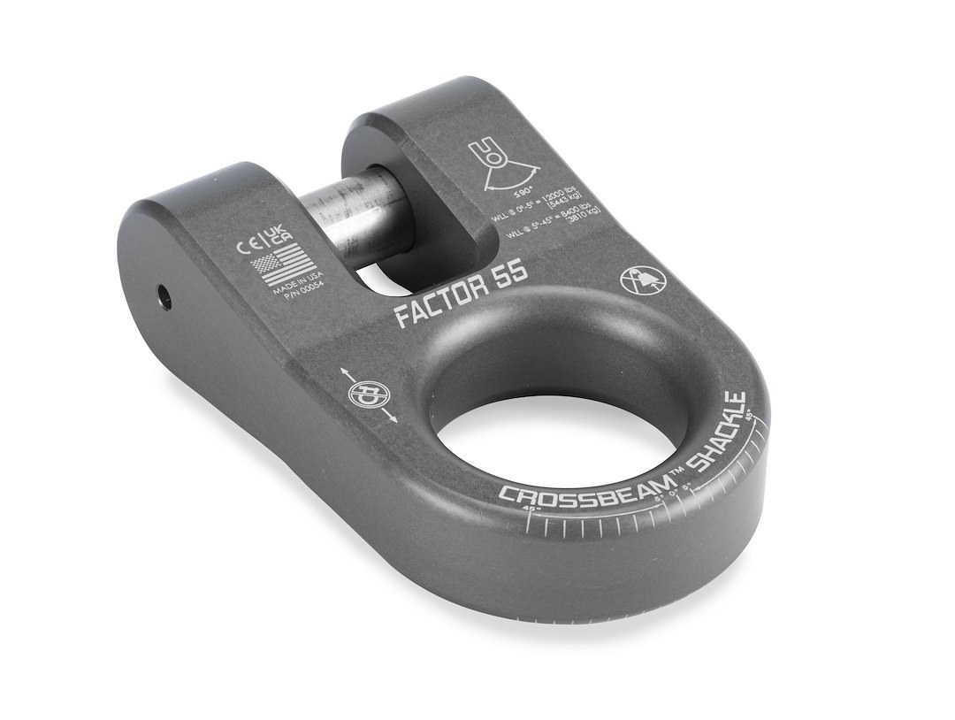 Factor 55 Winch Cable Shackle, Crossbeam, Connects Recovery Accessories to Shackle Mount, Single Pin – 00054-06