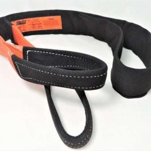 Factor 55 Tow Strap, Tree Saver, 8 Foot X 3 Inch, Black and Orange, Polyester Webbing Material – 00077