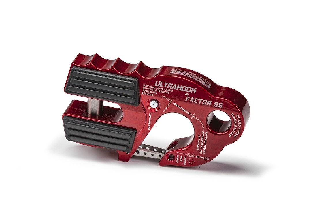 Factor 55 Winch Clevis Hook, Ultra Hook, For Up to 3/8 Inch Diameter Rope or Cable, With Shackle Pin Mounting Hole for 3/4 Inch Pin – 00250-01