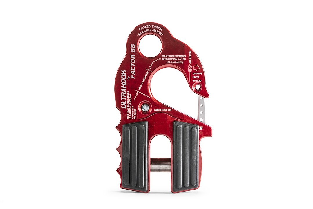 Factor 55 Winch Clevis Hook, Ultra Hook, For Up to 3/8 Inch Diameter Rope or Cable, With Shackle Pin Mounting Hole for 3/4 Inch Pin – 00250-01