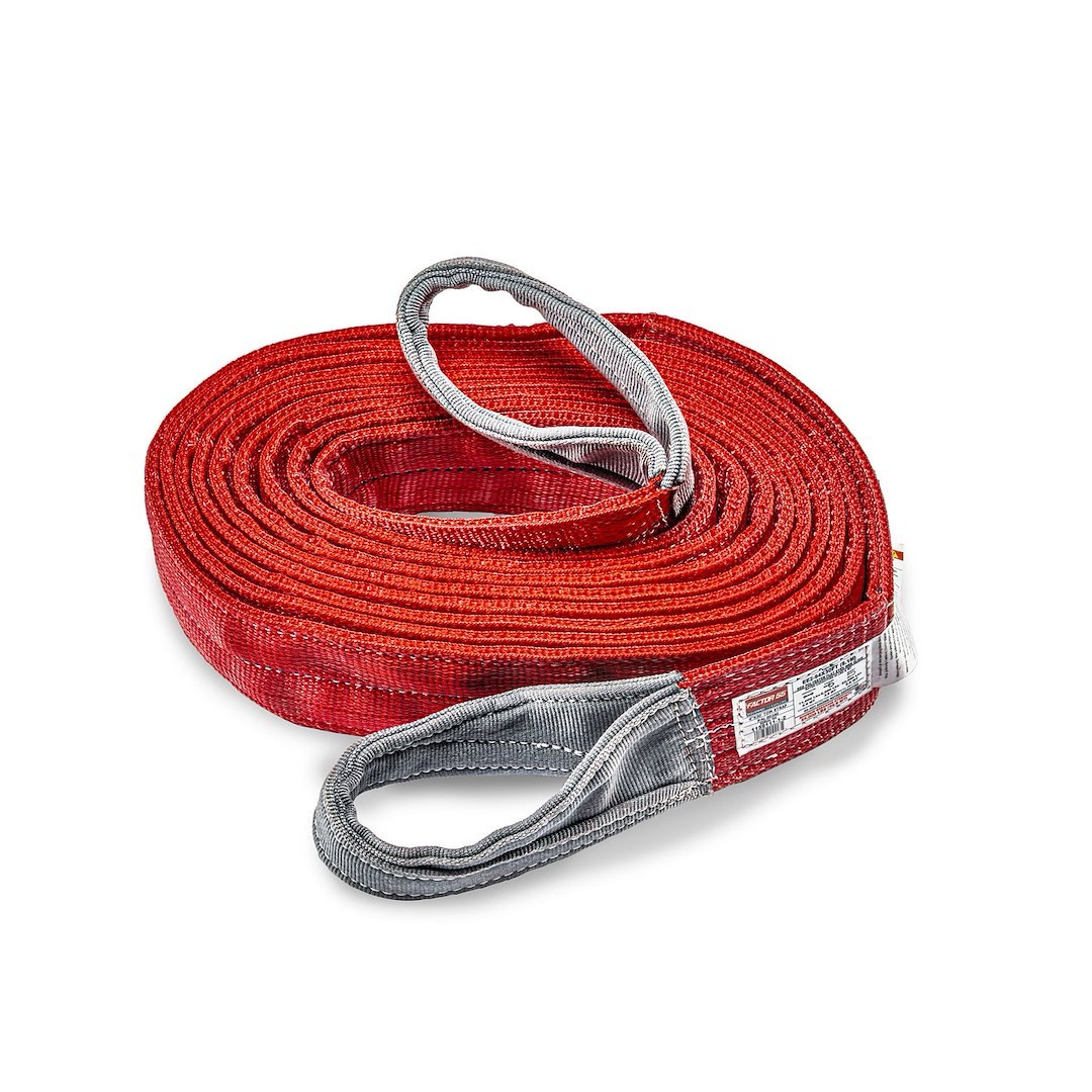Factor 55 Tow Strap, 4 Inch Width X 30 Foot Length, Rated to 11,000 Pound Working Load, Red/ Black, Polyester – 00340